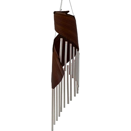 Handcrafted Coconut Leaf Wind Chime - Chocolate