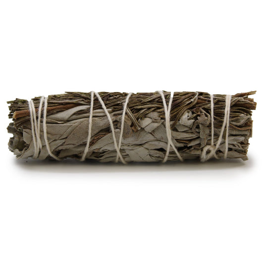 10cm Handcrafted Incense Smudge Stick - White Sage and Rosemary