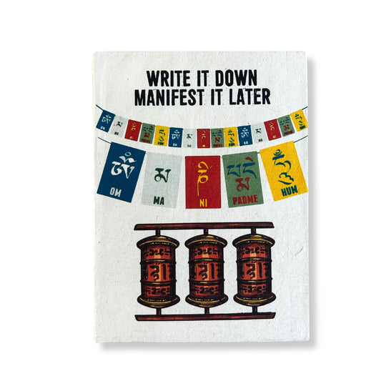 A5 Eco-Friendly Lokta Paper Journal inc Bookmark - Write it Down / Manifest it Later