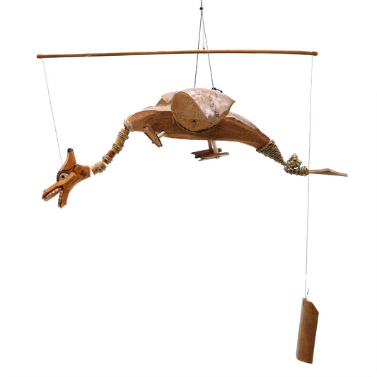 Handcrafted Coconut Dragon Mobile - Natural