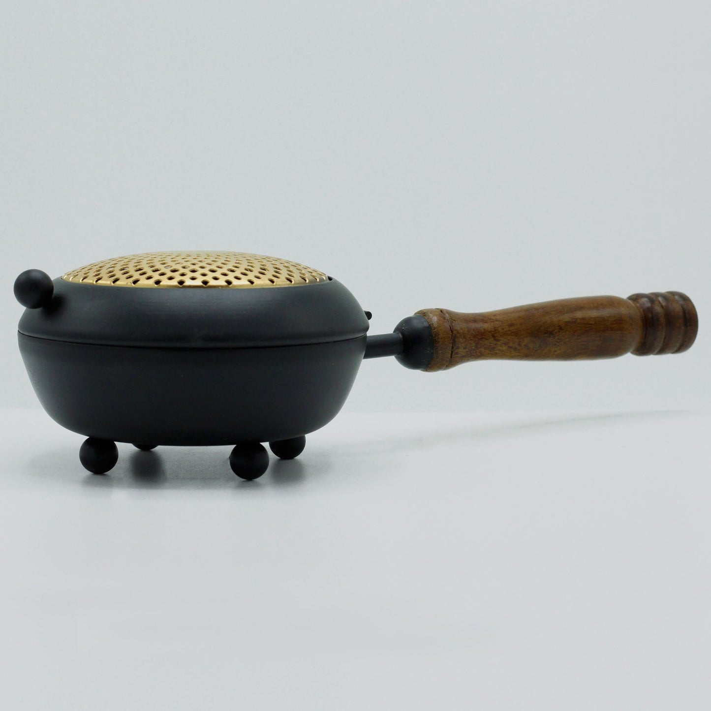 Cast Iron Incense Burner with Gold Detail - Large