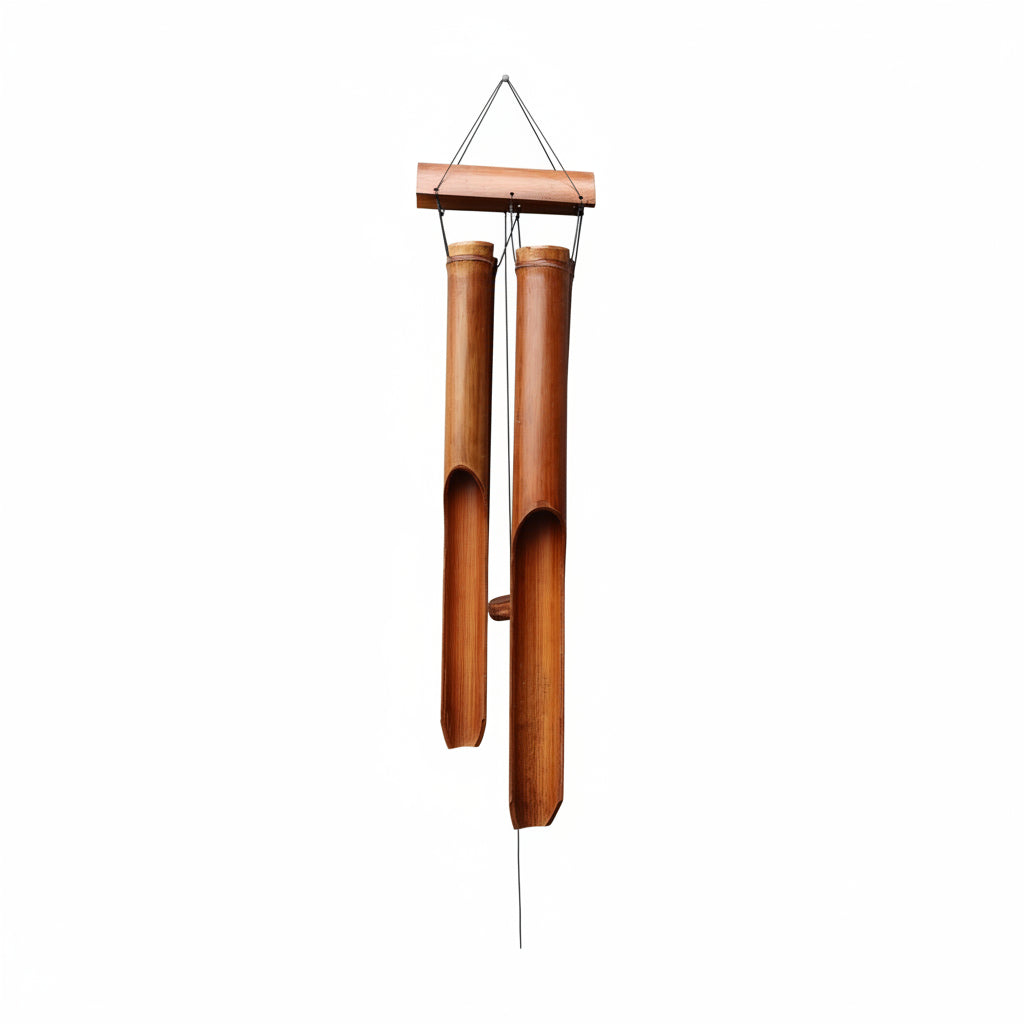 Handcrafted Bamboo Wind Chime - Natural / 4 Large Tubes