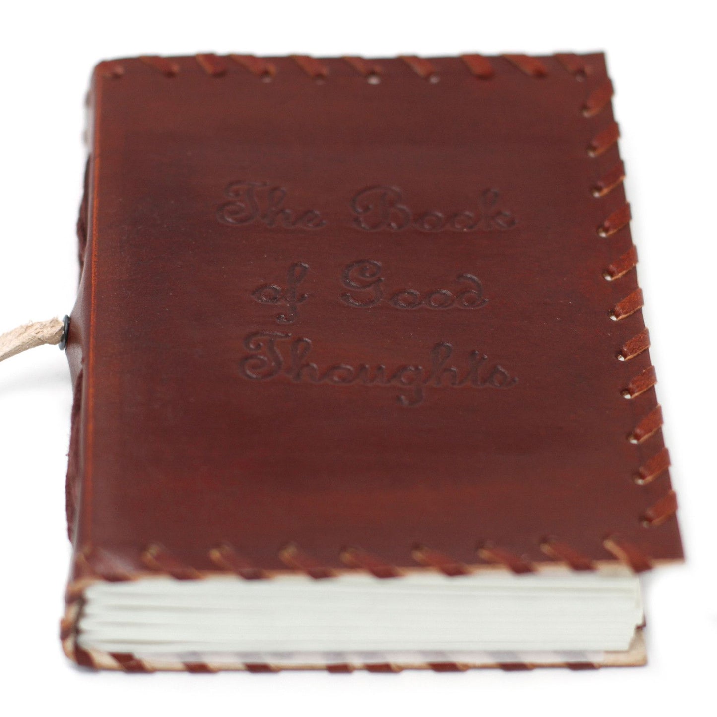 Handmade Leather-Bound Eco-Friendly Journal with Wrap - Small / Brown / Book of Thoughts