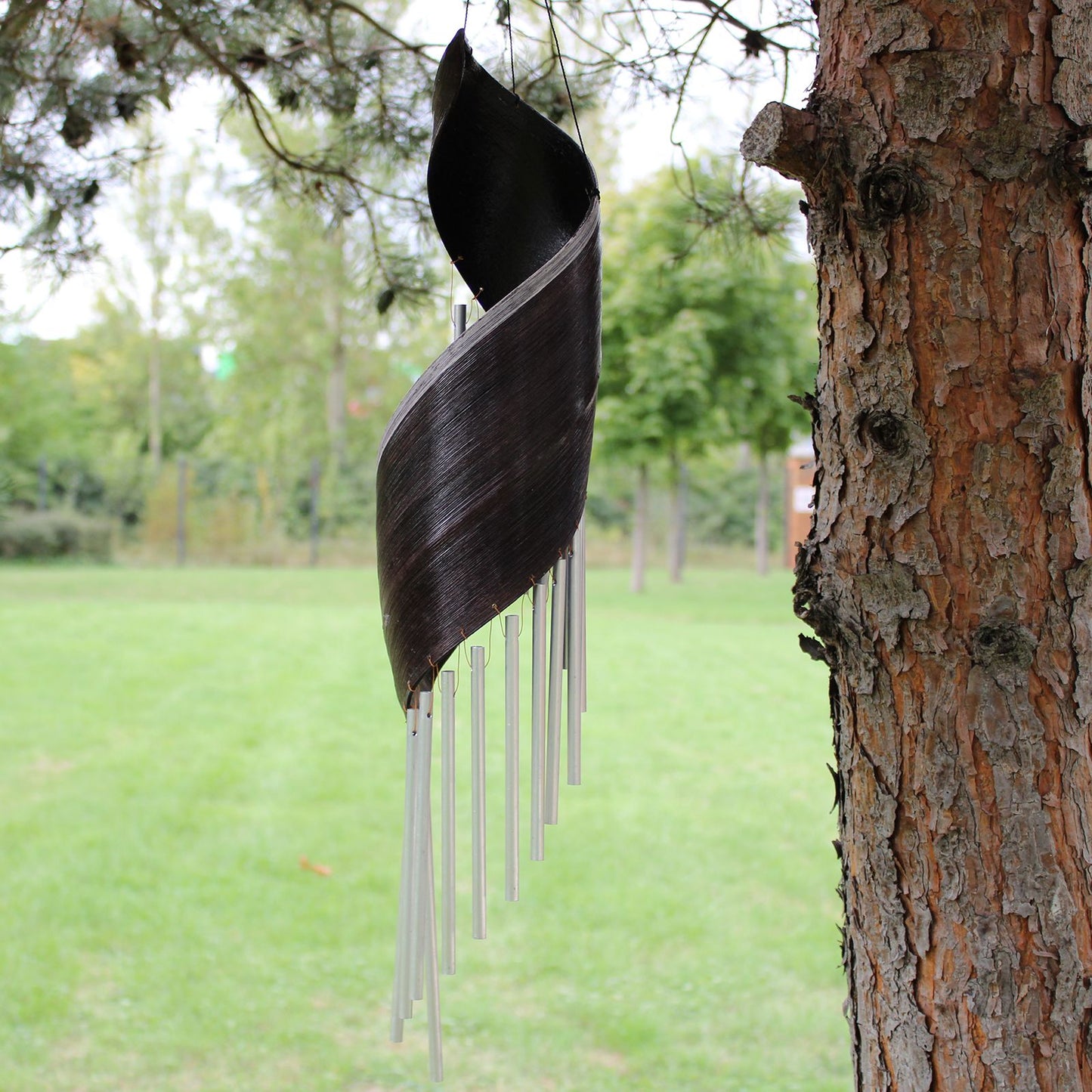 Handcrafted Coconut Leaf Wind Chime - Chocolate