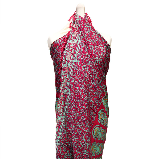 Bali Mandala Sarong / Scarf - Teal / Purple