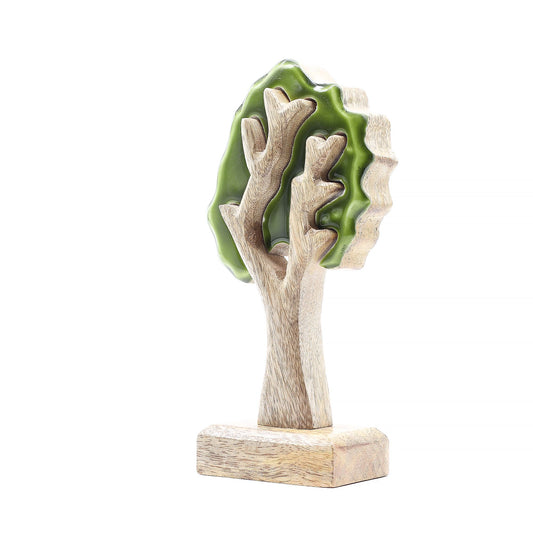 Handcrafted Enamel Wooden 3D Tree Decoration - Single Tree