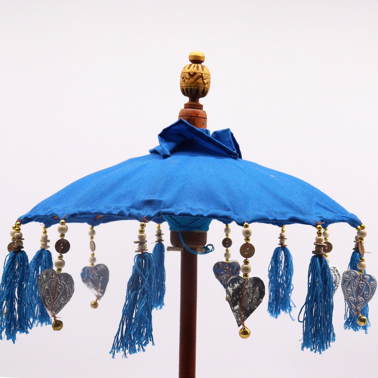 Handcrafted Indoor Parasol with Stand - Small / Blue