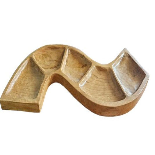 Hand Carved Teak Root Snake Shaped Bowl