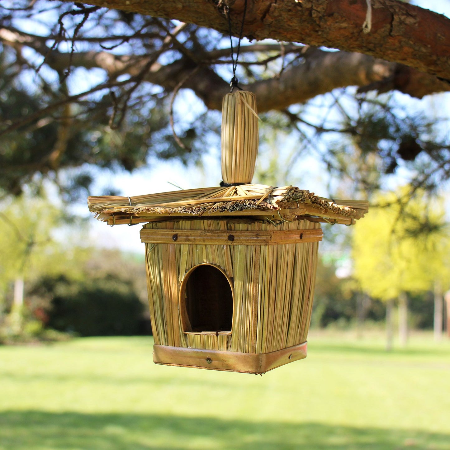 Handcrafted Seagrass Bird Box -  Small / Square