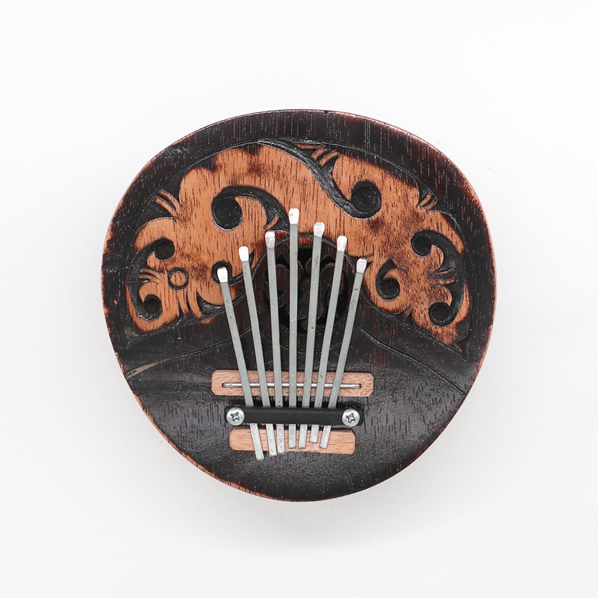 Hand Crafted Coconut Shell Kalimba Thumb Piano - Antique Coconut