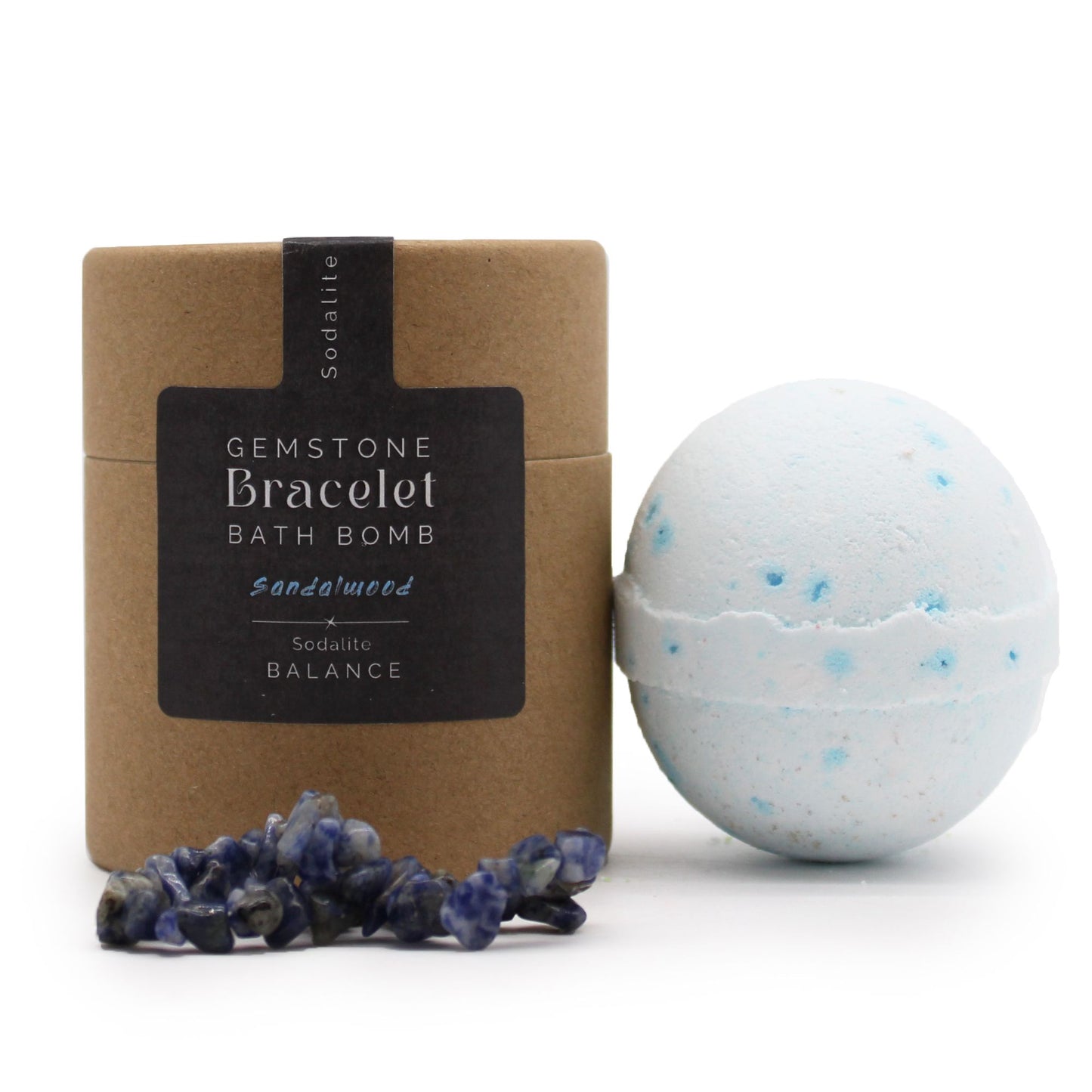 Handcrafted Gemstone Bracelet Bath Bomb - Sandalwood / Sodalite