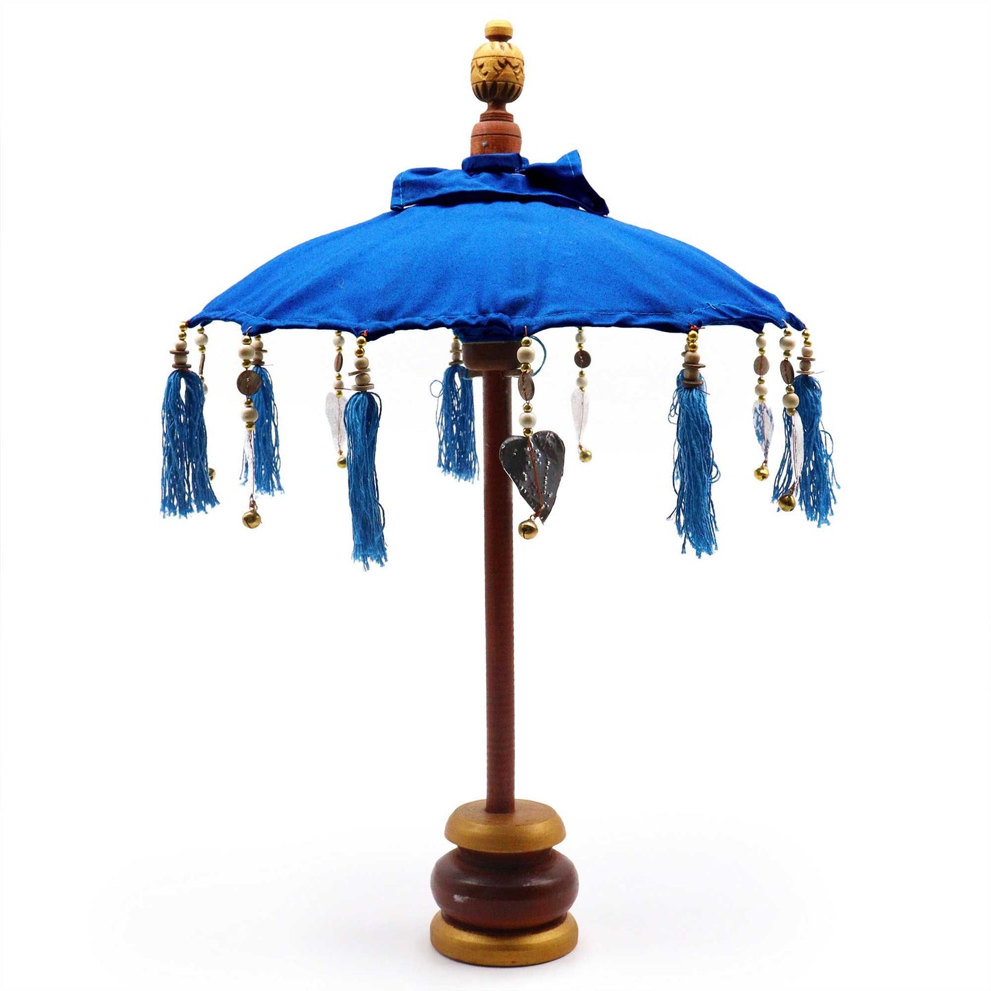 Handcrafted Indoor Parasol with Stand - Small / Blue