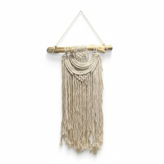 Handcrafted Cotton Macrame Wall Hanging - Two Waves