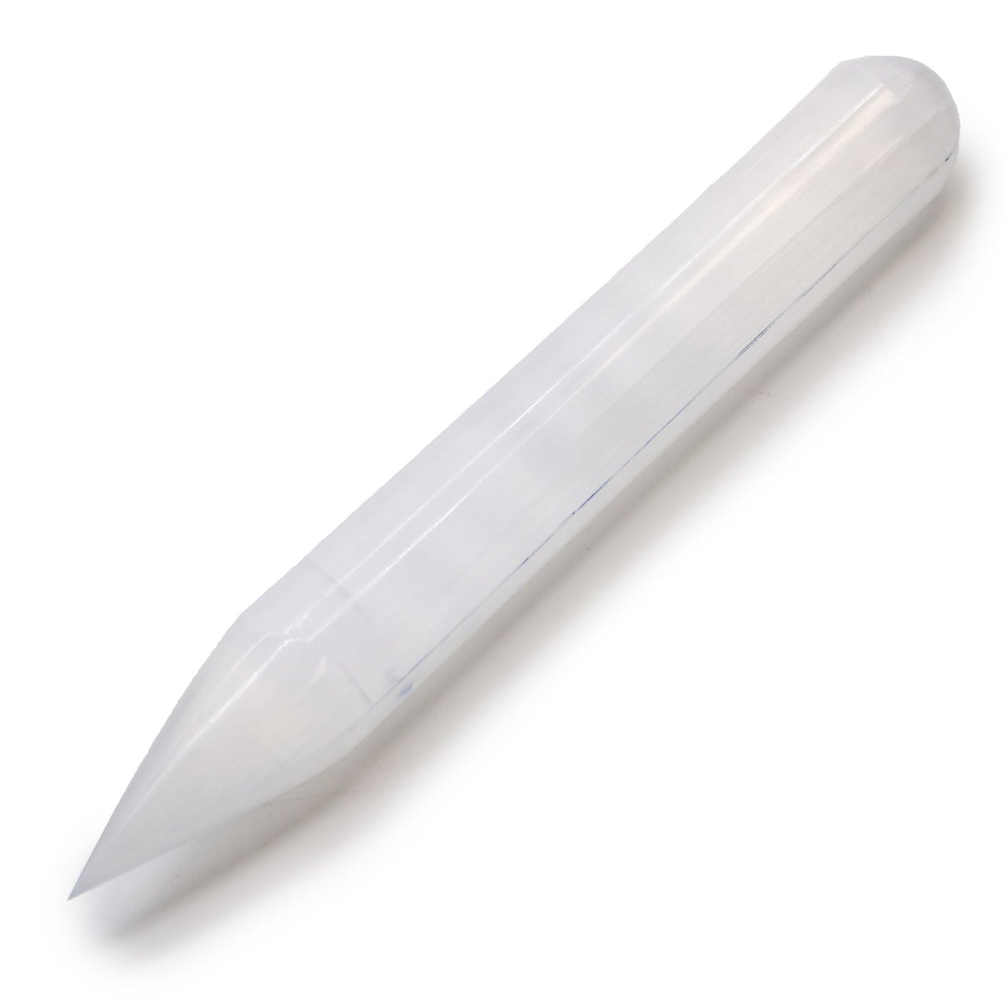 Pointed and Rounded End Smooth Selenite Healing Wand