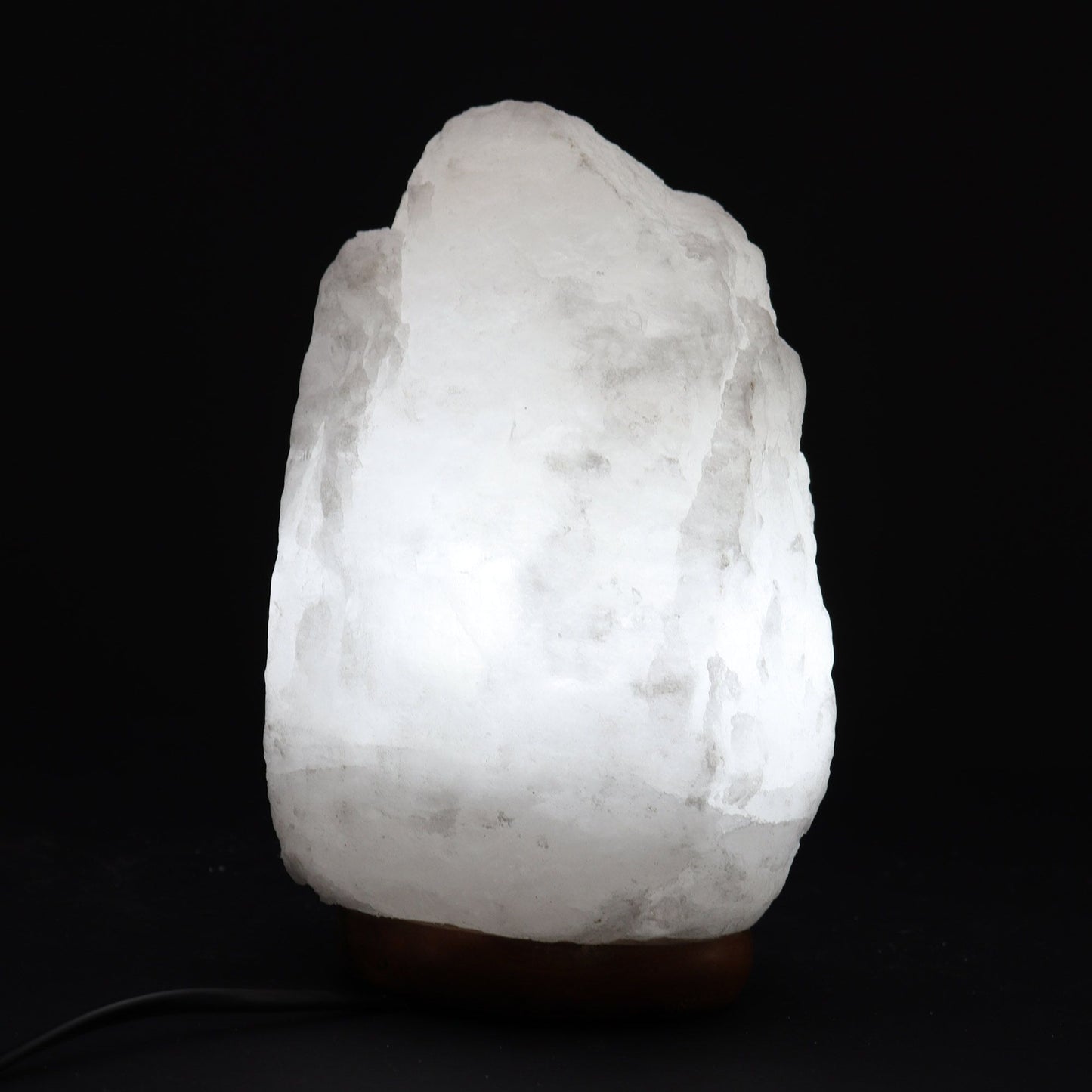 Hand Carved 240v Himalayan Salt Crystal Lamp with Base - White and Natural / 2Kg - 3Kg