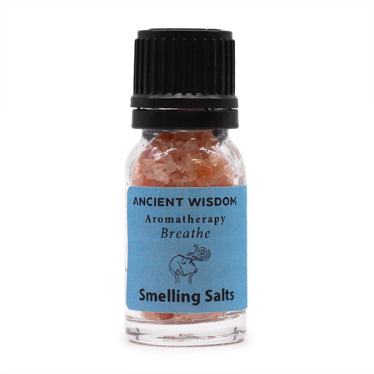 Breathe aromatherapy smelling salts in screw-top bottle, main product view from Quintessential Holistic Health.
