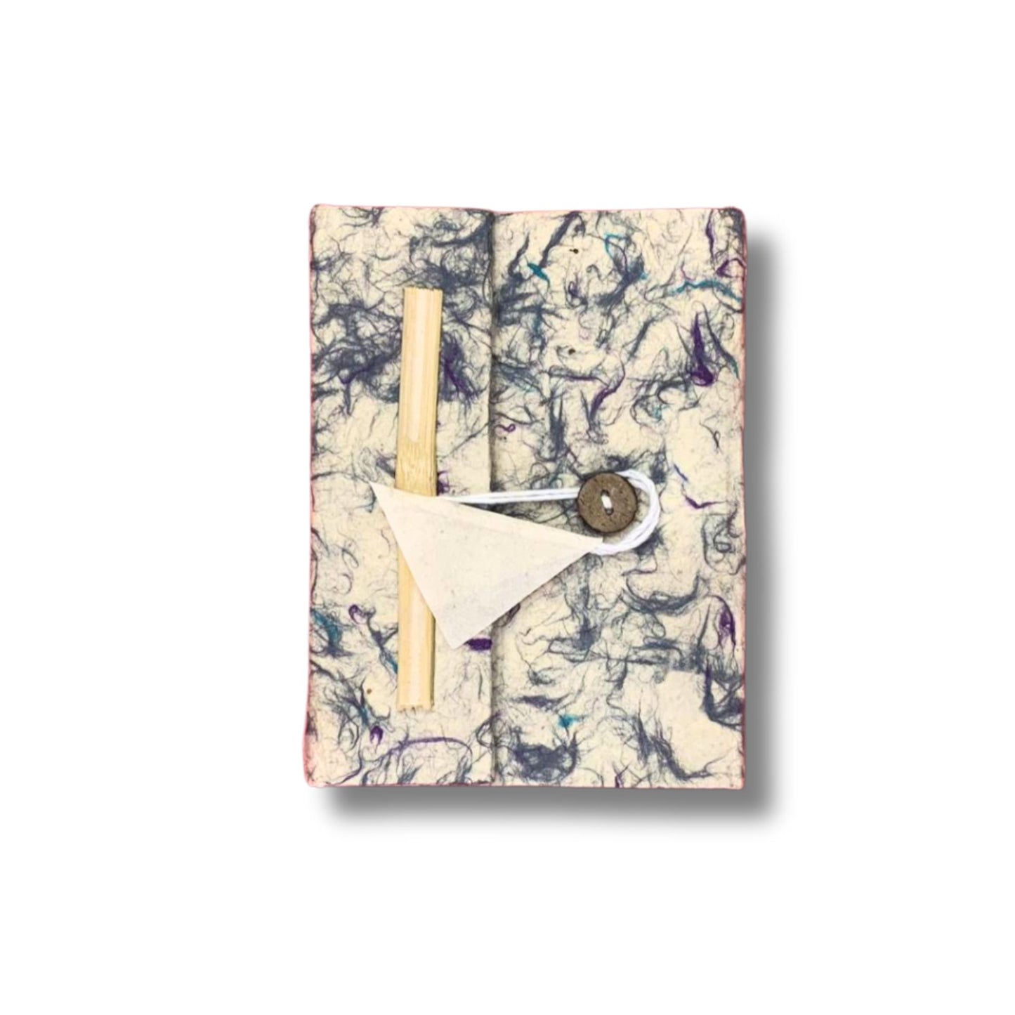 A6 Eco-Friendly Lokta Paper Notebook - Mixed Blue Cotton