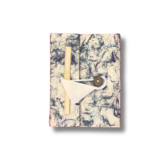 A6 Eco-Friendly Lokta Paper Notebook - Mixed Blue Cotton