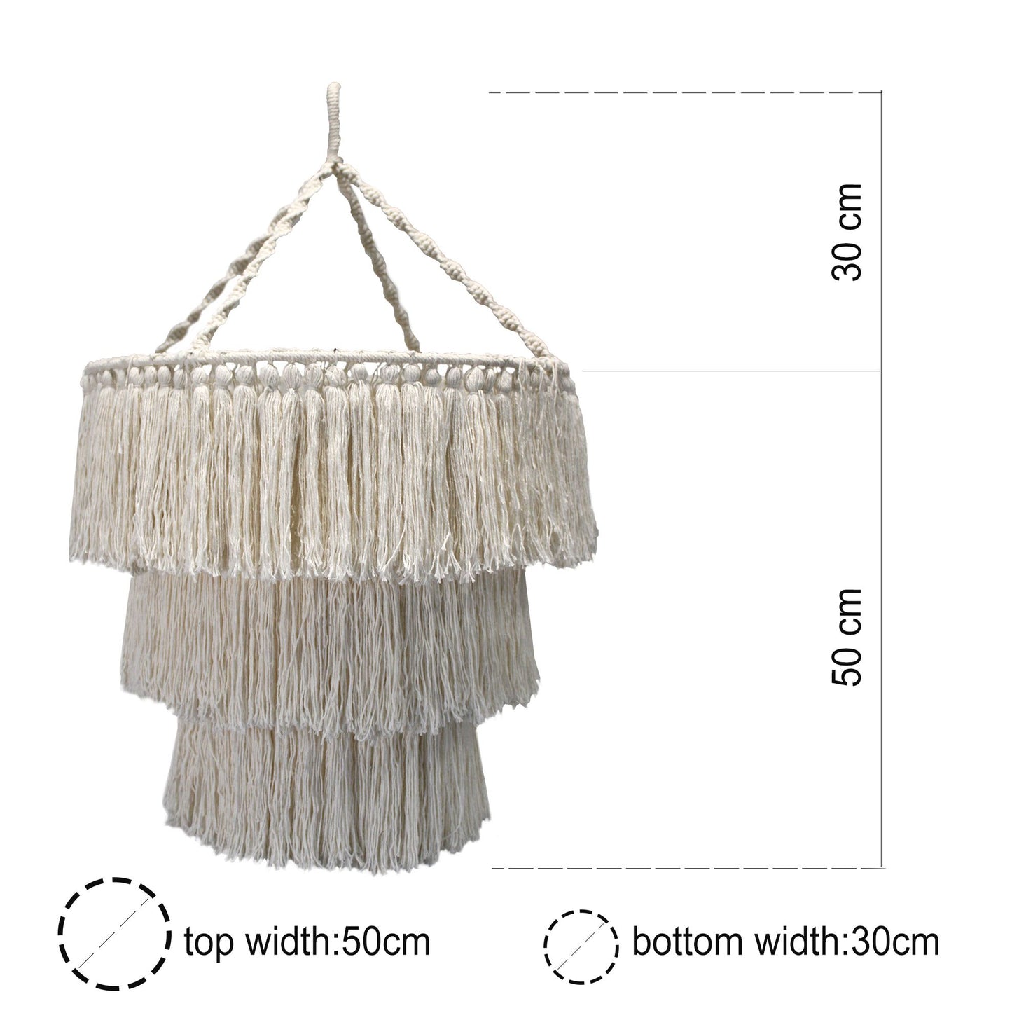 Handcrafted Macrame Soft Cotton Chandelier - Natural