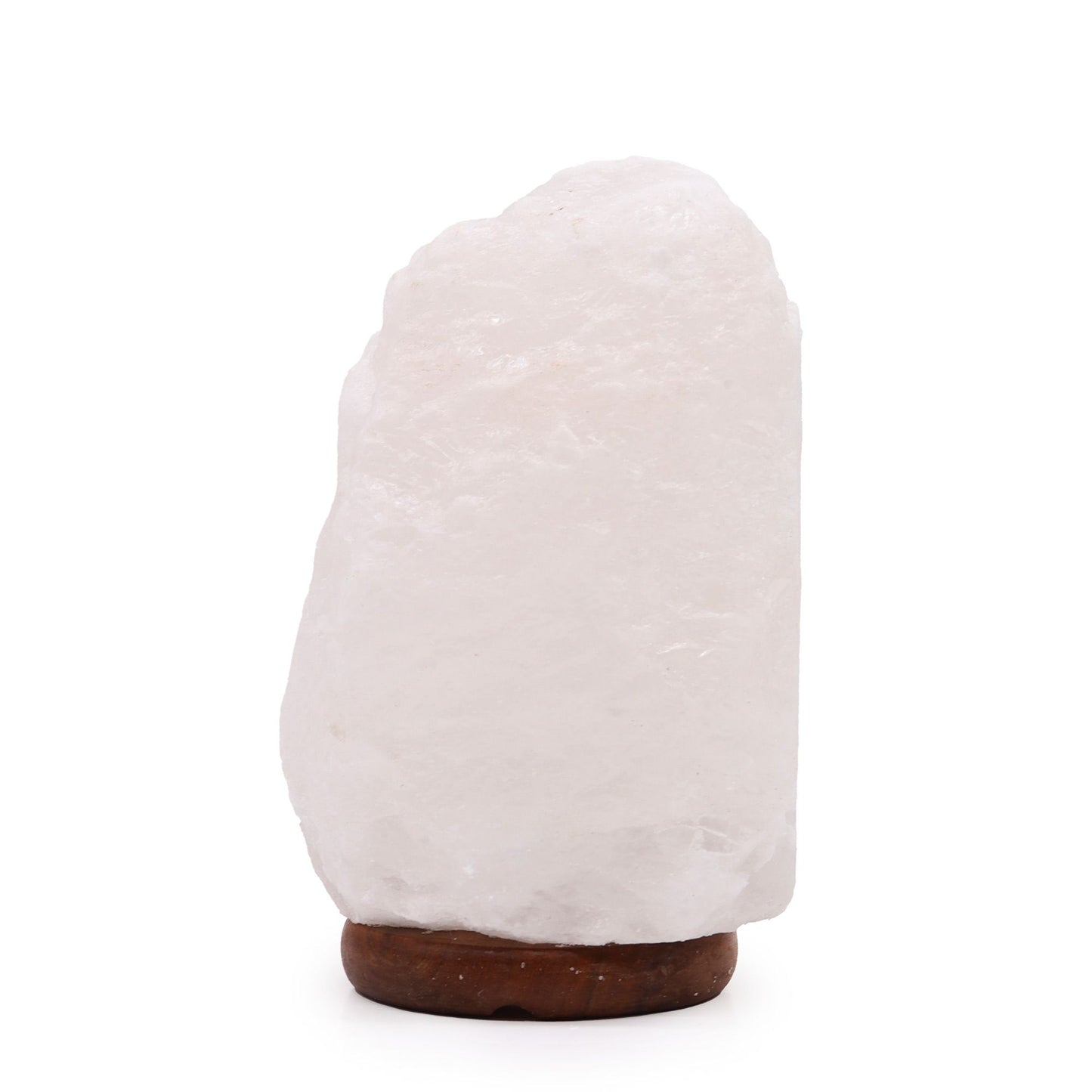 Hand Carved 240v Himalayan Salt Crystal Lamp with Base - White and Natural / 3Kg-5Kg