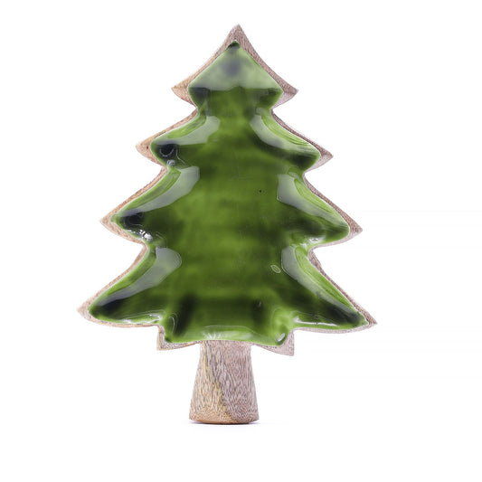 Handcrafted Enamel Wooden Bowl - Tree