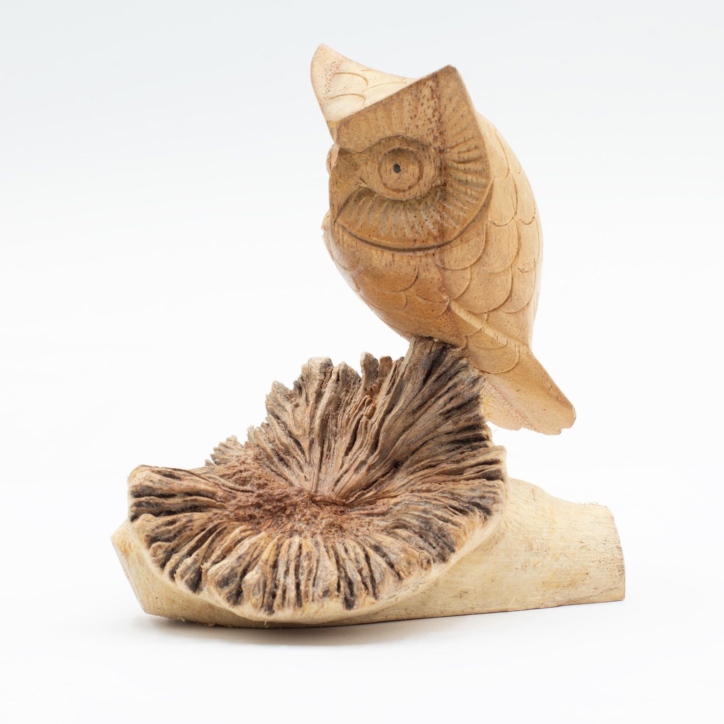 QHH Sylvan Handmade Owl Wood Carving - Parasite Wood