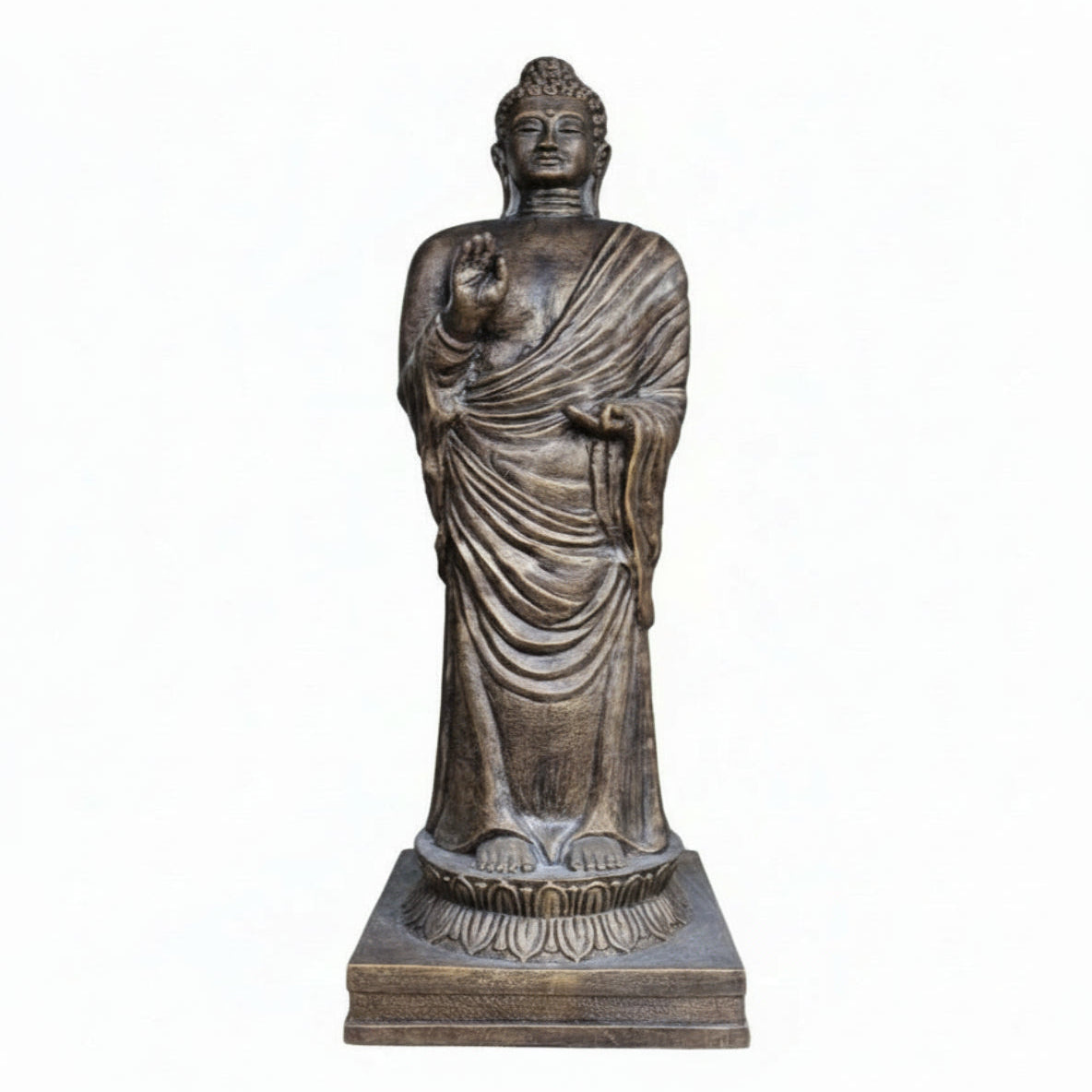 Handmade Concrete and Resin Buddha - Extra Large / 3m Tall / Antique Gold