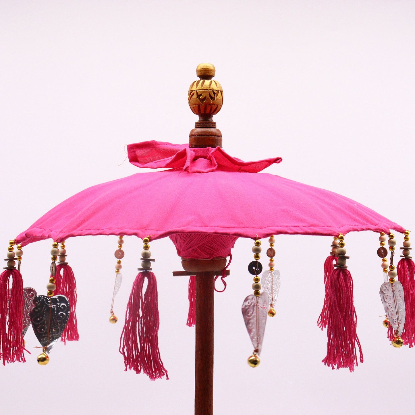 Handcrafted Indoor Parasol with Stand - Small / Plain / Pink