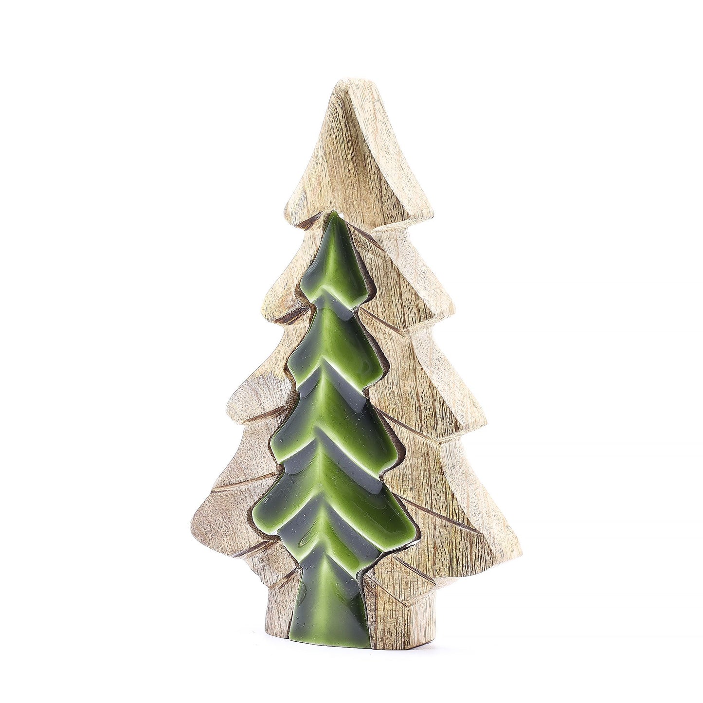 Handcrafted Enamel Wooden 3D Tree Decoration - Single Christmas Tree