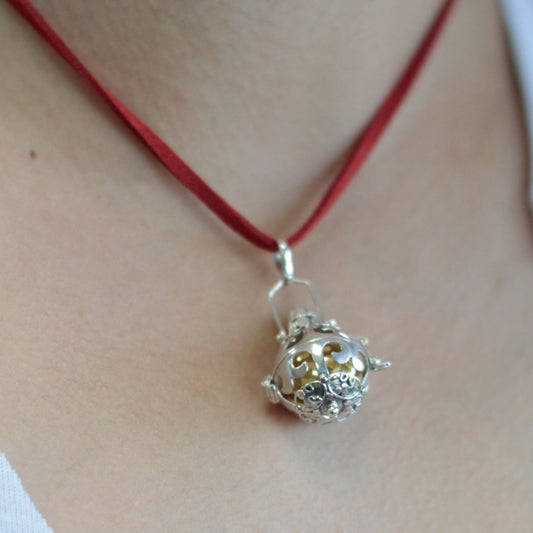 Handmade 925 Silver Angel Bell Pendant Necklace - 18mm / Magic