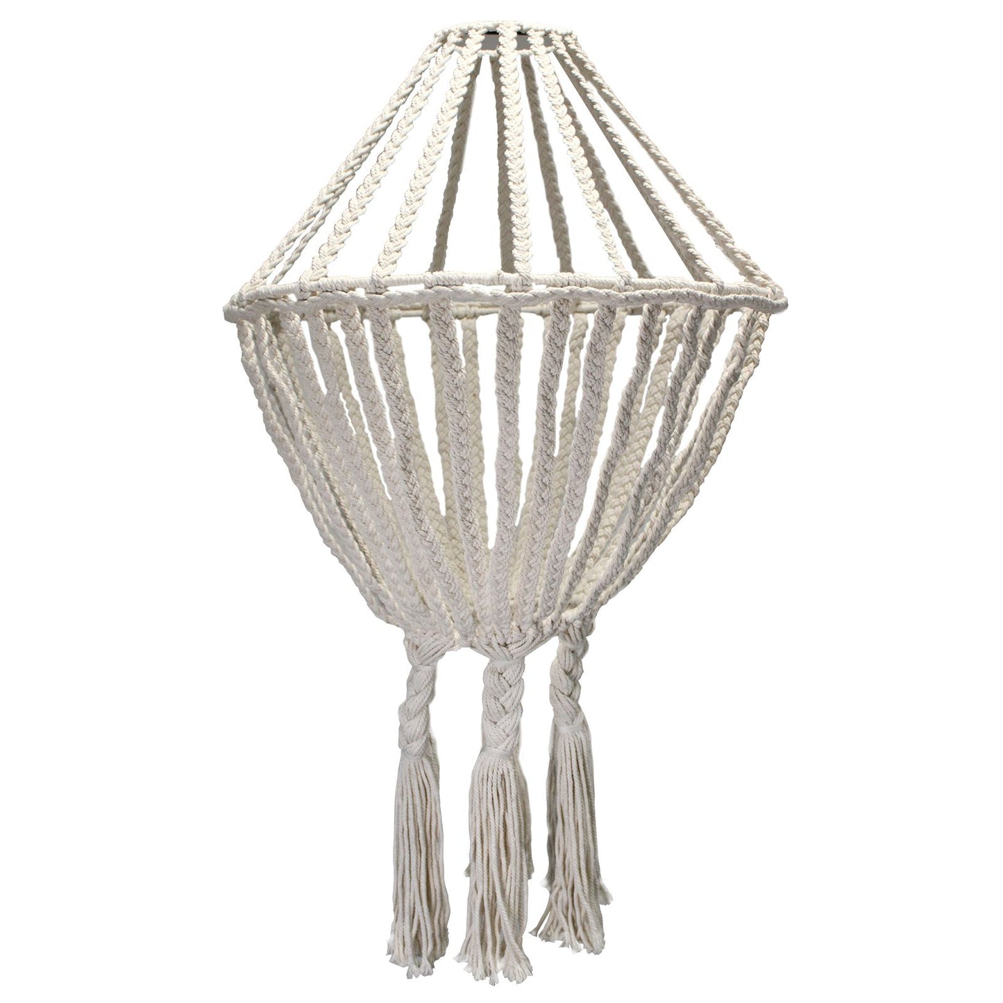 Handcrafted Macrame Soft Cotton Drop Chandelier - Natural