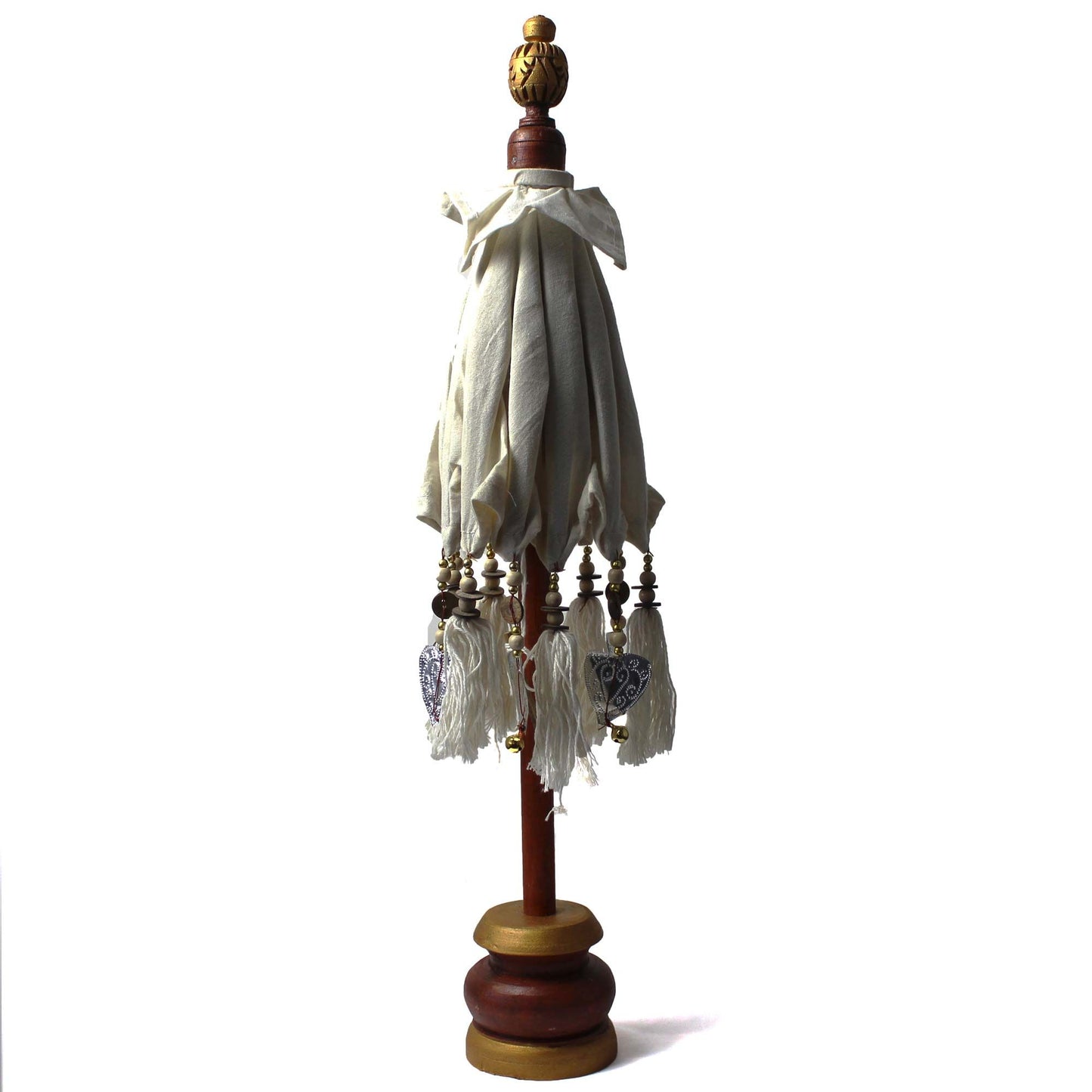 Handcrafted Indoor Parasol with Stand - Small / Plain/ Natural