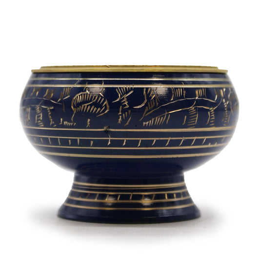 Tall Handmade Brass Charcoal Burner Jar - Throat Chakra