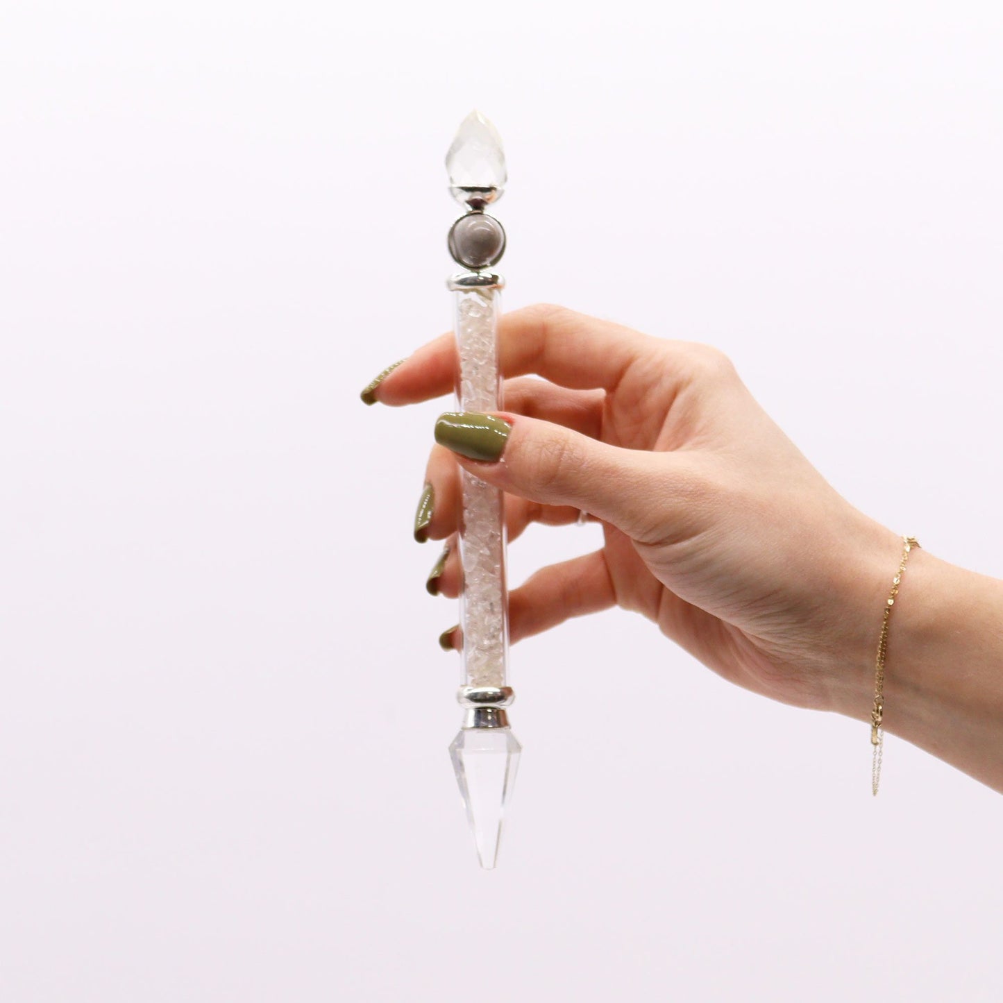 Shiva Lingam Magic Healing Wand - Rock Quartz Gemstones / Wisdom