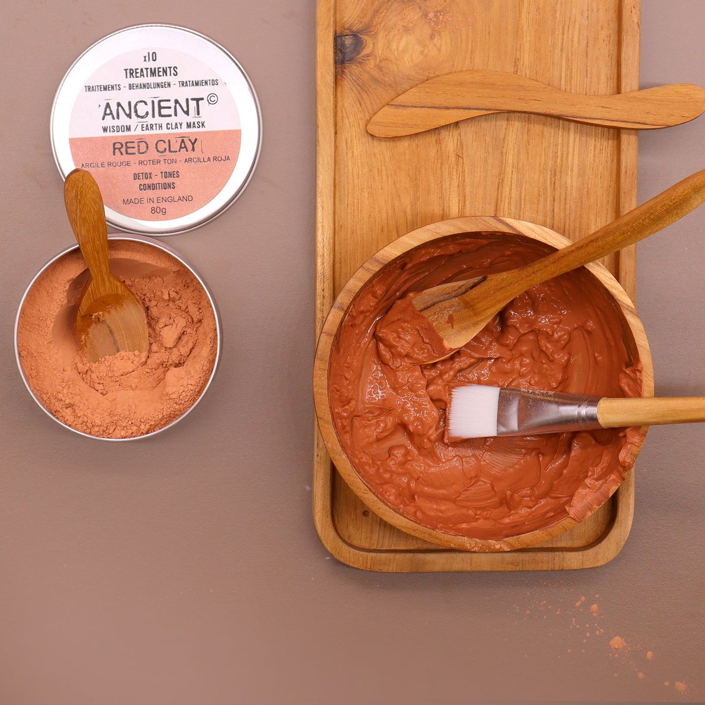 Handmade Teak Clay or Wax Spa Application Set