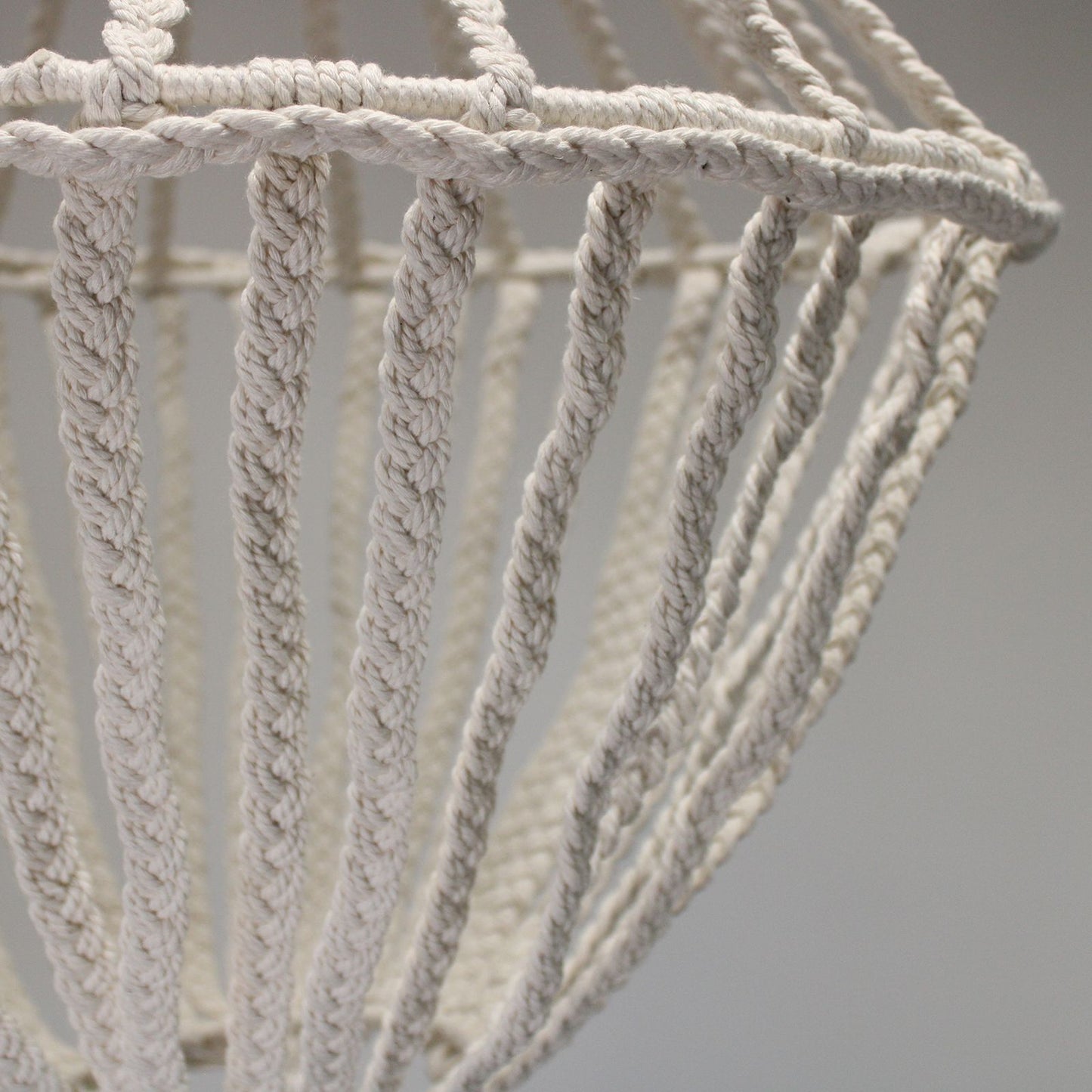 Handcrafted Macrame Soft Cotton Drop Chandelier - Natural