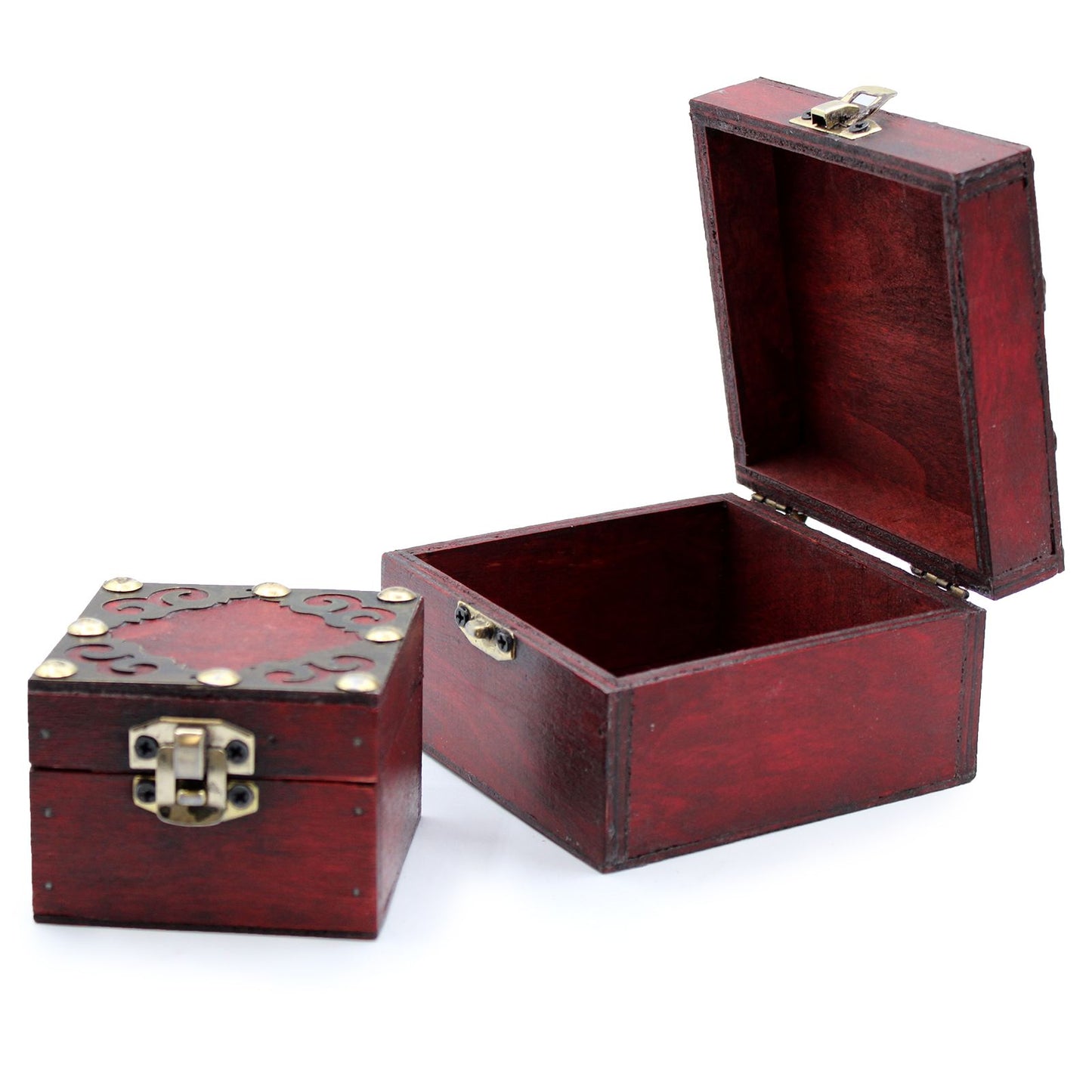 Set of 2 Decorative Vintage Style Storage Boxes - Square / Gothic