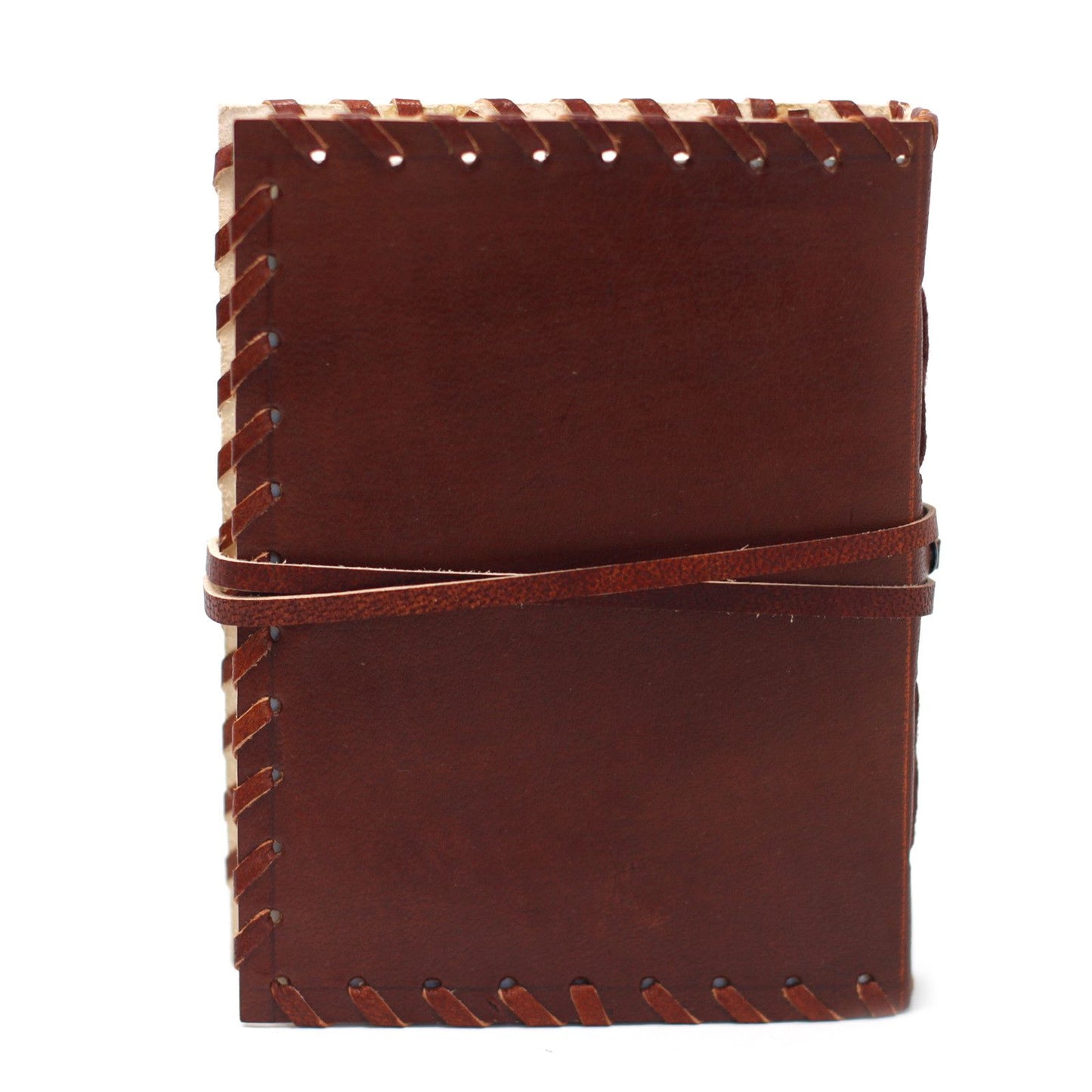 Handmade Leather-Bound Eco-Friendly Journal with Wrap - Small / Brown / Book of Thoughts