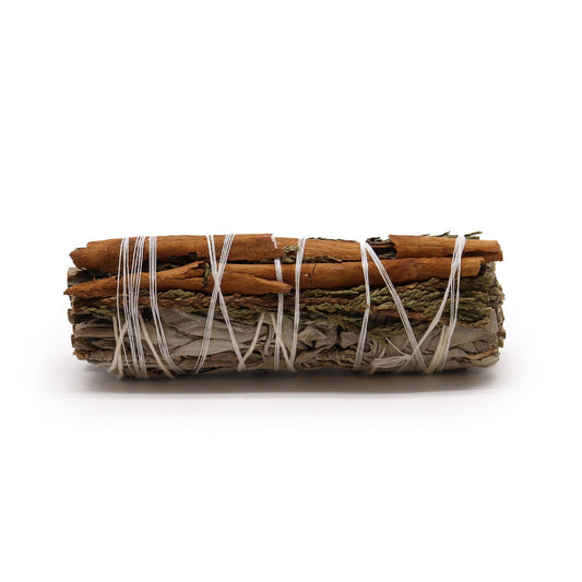 10cm Handcrafted Incense Smudge Stick - White Sage, Cedar and Cinnamon