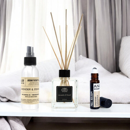 Good Sleep Essential Oil Mist, Roll On and Reed Diffuser Kit