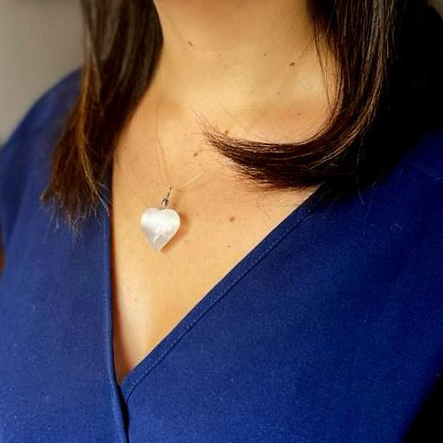 Selenite Heart Pendant