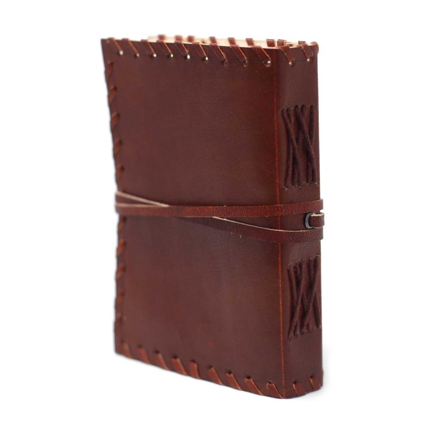 Handmade Leather-Bound Eco-Friendly Journal with Wrap - Small / Brown / Book of Thoughts