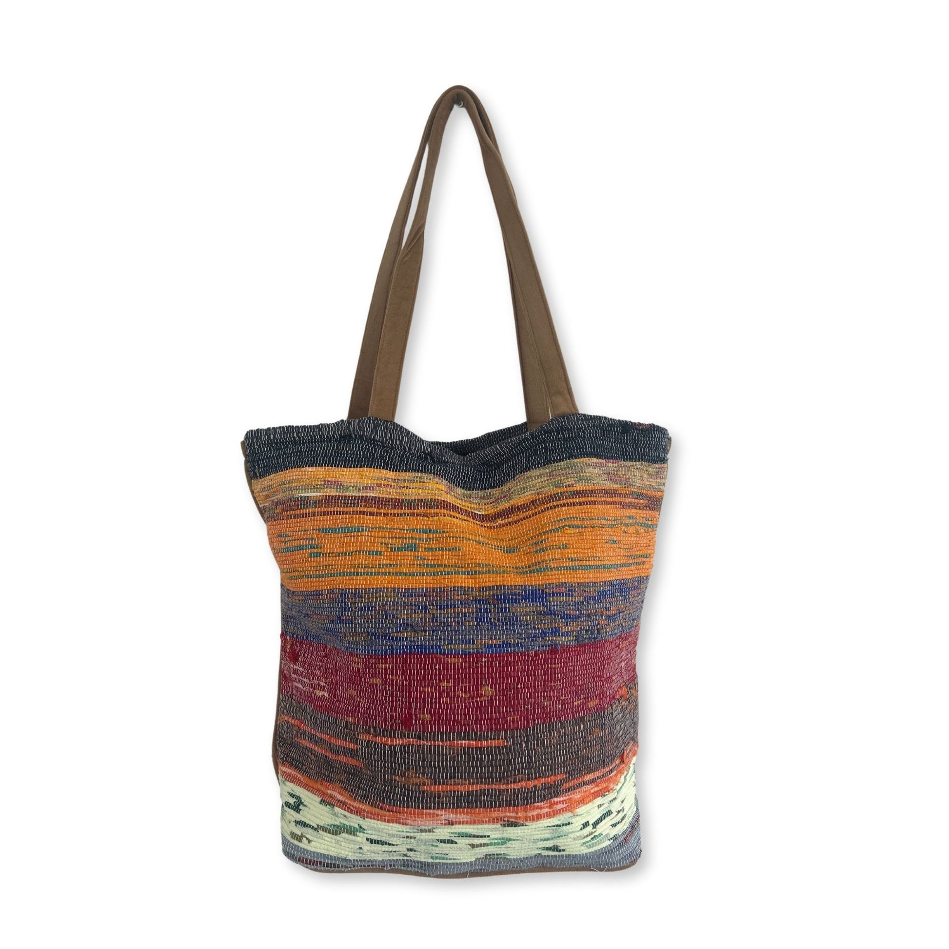 Mushrooms Recycled Rug Tote, alternate product view 2 from Quintessential Holistic Health.