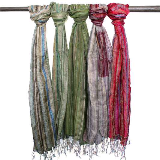 56cm Wide 100% Cotton Indian Boho Scarves - Random Greens