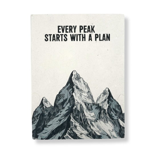 A5 Eco-Friendly Lokta Paper Journal inc Bookmark - Every Peak Starts with a Plan