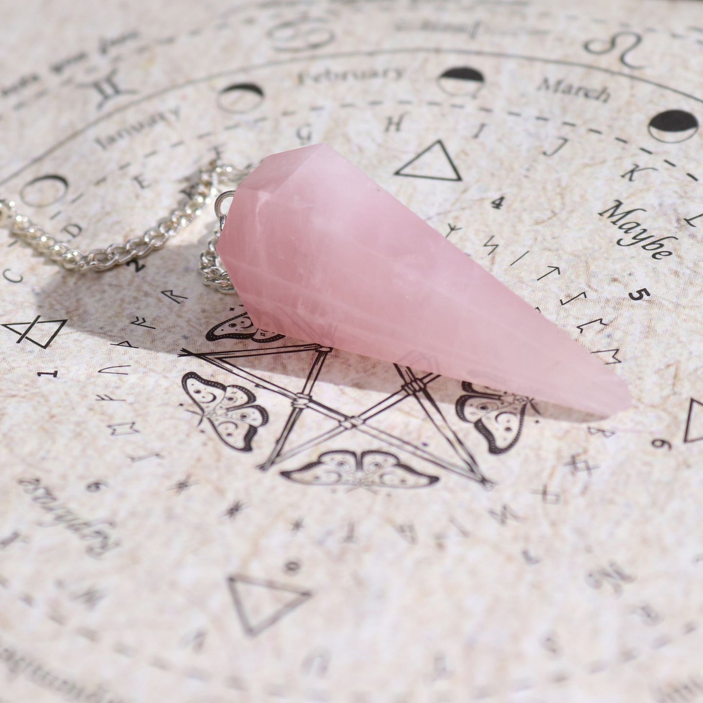 Ancient Witch Spell Incense, Map and Rose Quartz Pendulum Set  - Love
