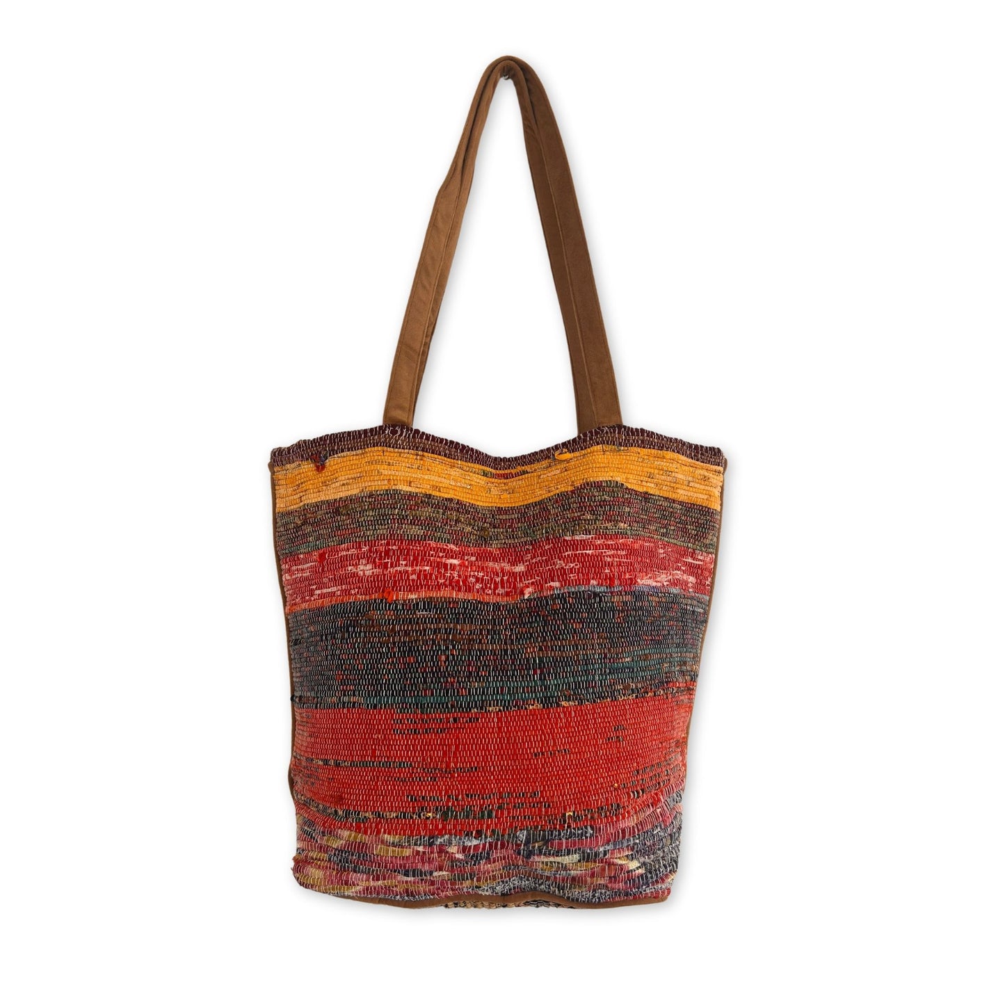 Pink Recycled Rug Tote, alternate product view 2 from Quintessential Holistic Health.
