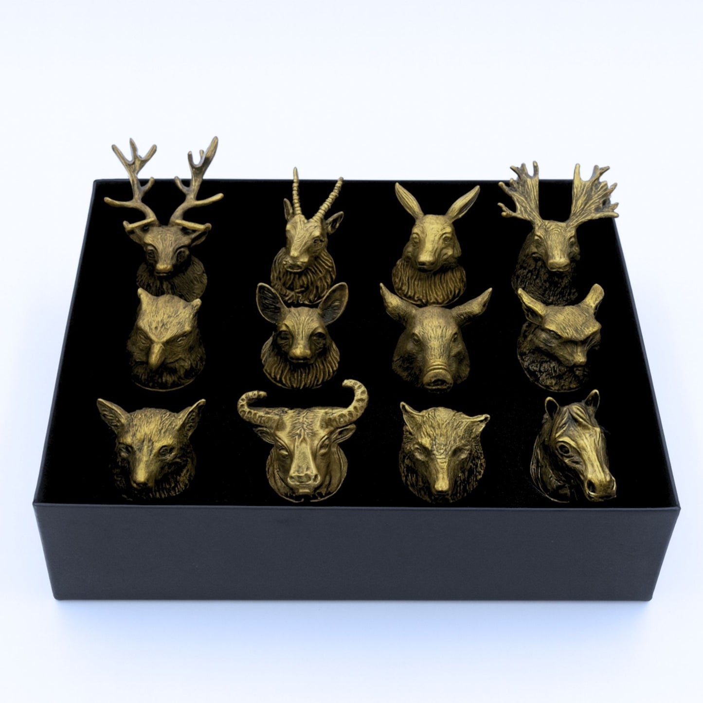 Set of 12 x 25ml Mystical Forest Creatures Glasses - Antique Bronze