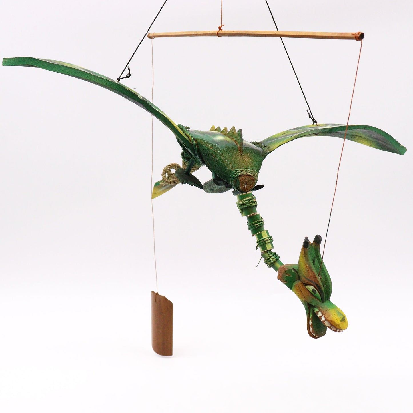 Handcrafted Coconut Dragon Mobile - Green