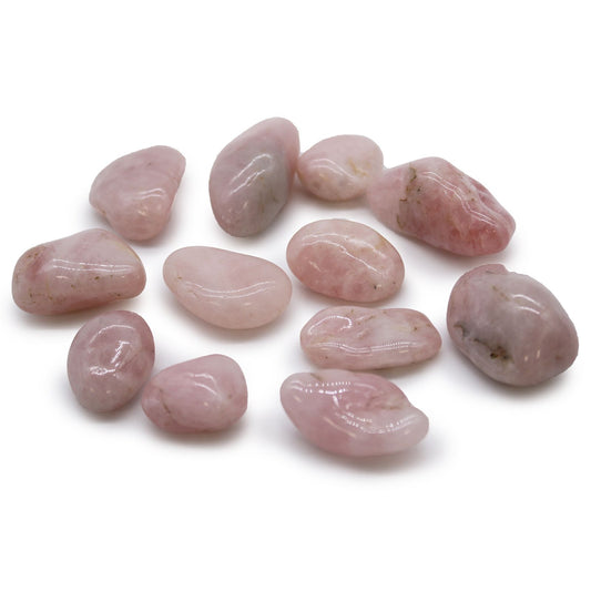 12 x Polished Natural Tumble Stones - Medium / Rose Quartz